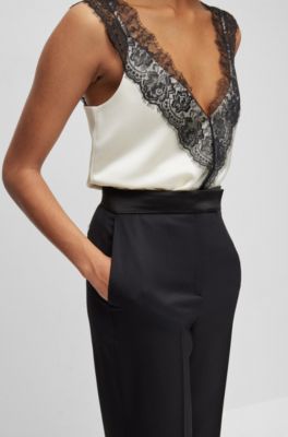 BOSS - Regular-Fit Smoking-Hose aus Woll-Mix mit Twill-Struktur