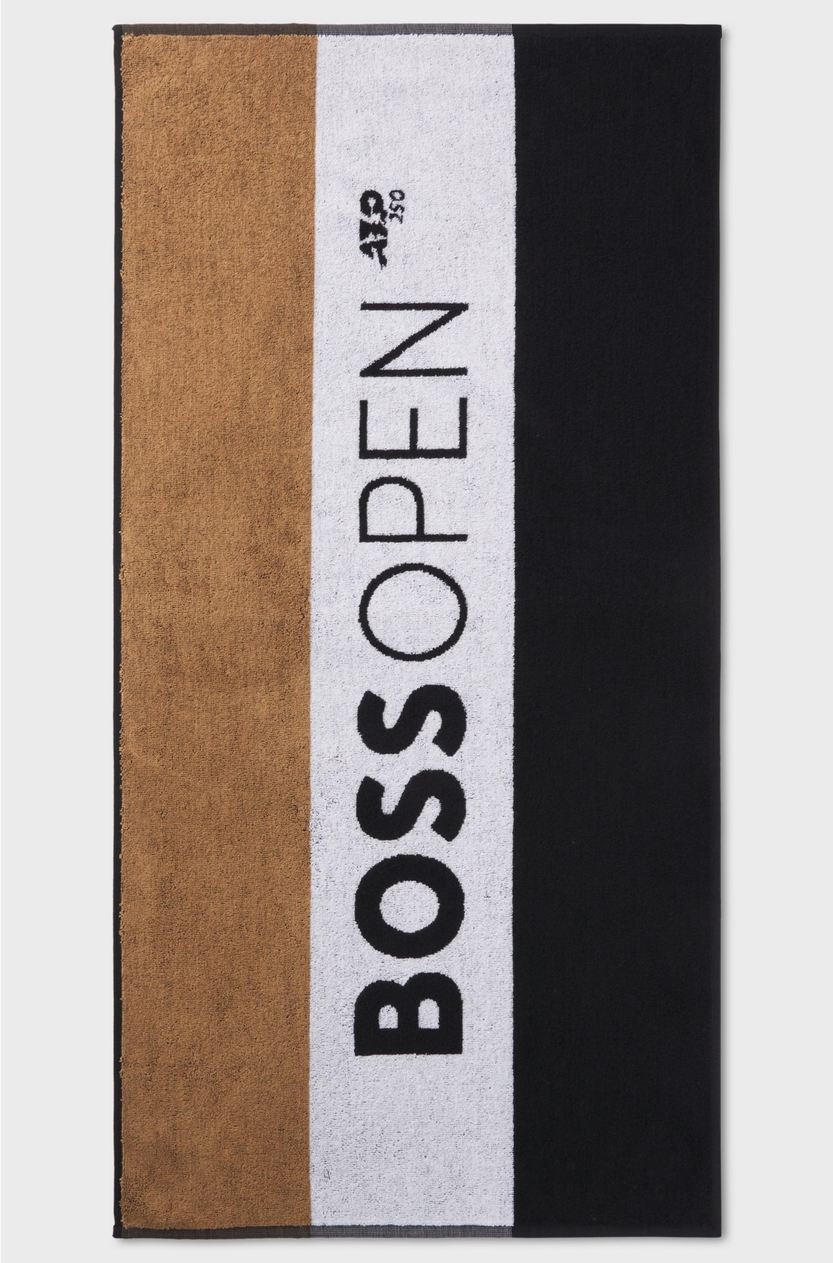 BOSS - Signature-stripe cotton beach towel with exclusive logo