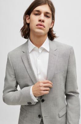 Slim-fit shirt in cotton with a stacked-logo jacquard, White