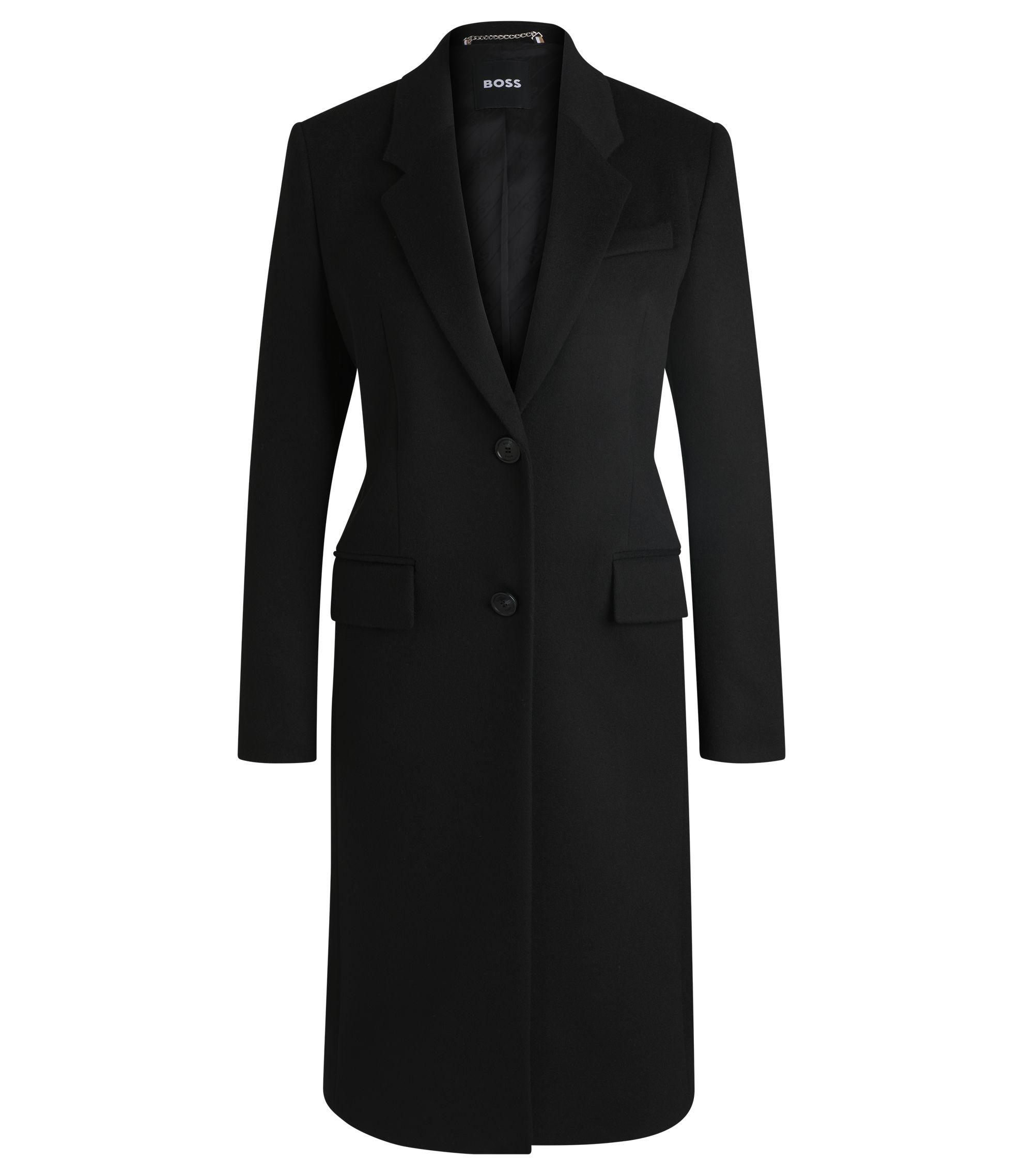 ■ 新品 ■ HUGO BOSS　バージンウール＆カシミヤ コート　19万円 ■ BOSS - スリムフィットコート バージンウール／カシミア - ブラック