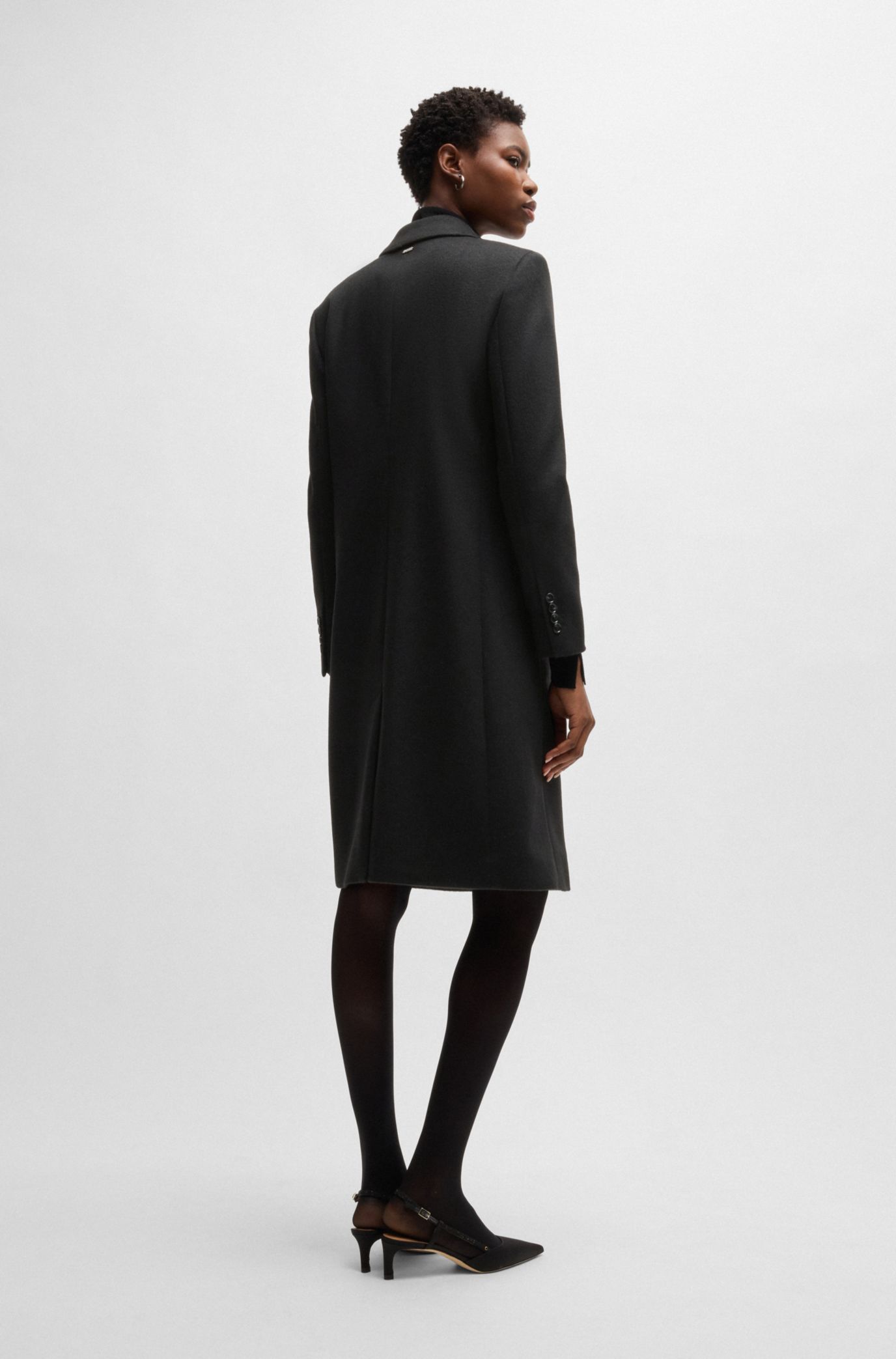 ヒューゴボス メンズ HUGO BOSS カシミヤ混 ウール シングル