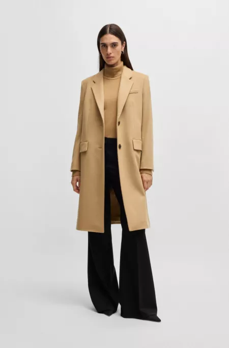 Slim-fit coat in virgin wool and cashmere