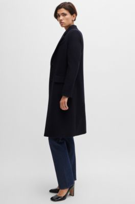 BOSS - スリムフィットコート バージンウール／カシミア - ダークブルー