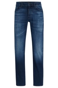 Regular-Fit Jeans aus italienischem Denim mit Kaschmir-Haptik, Dunkelblau