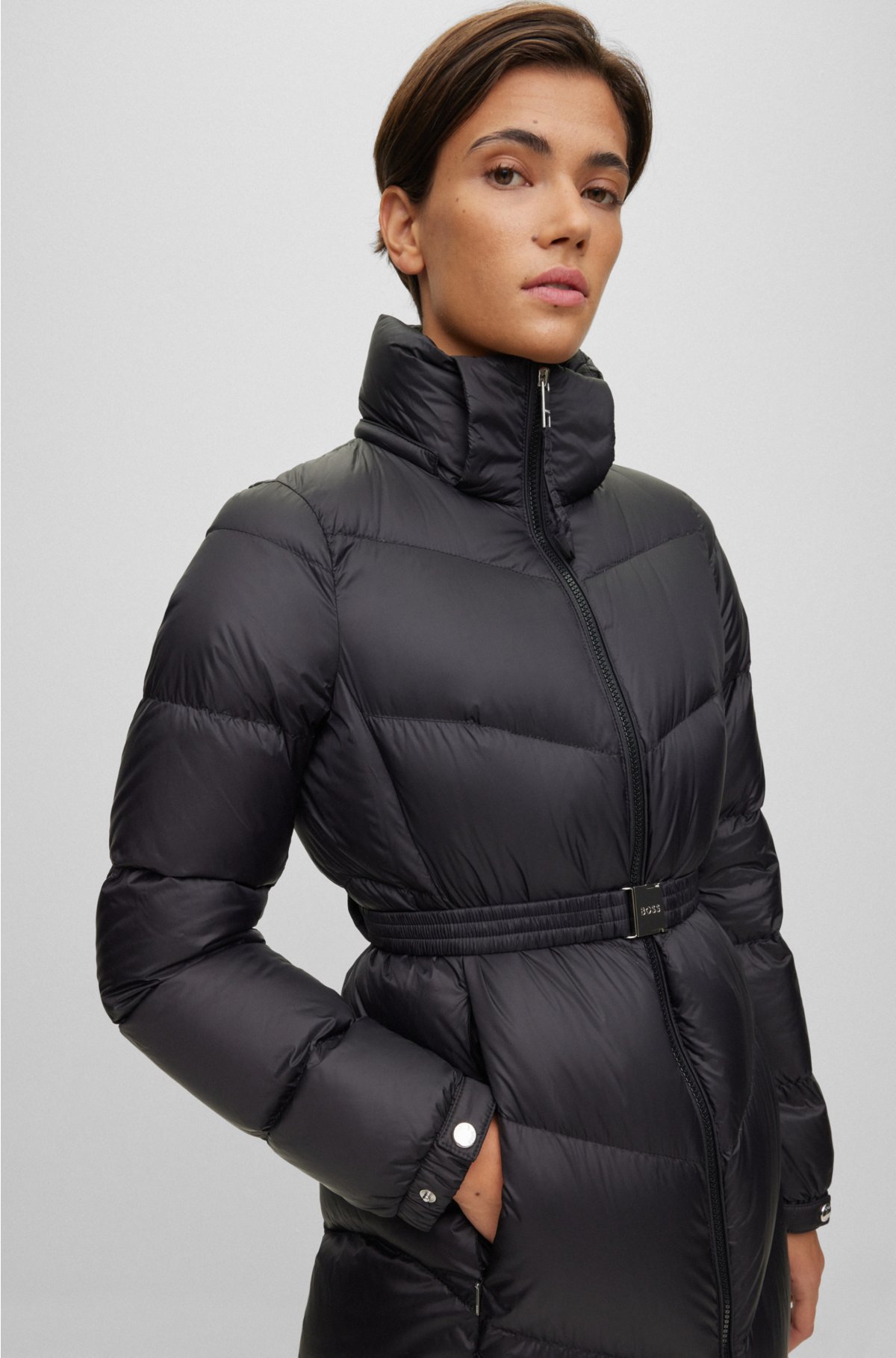 BOSS - Slim-fit puffer jacket in water-repellent fabric