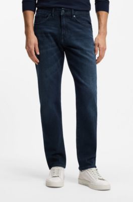 Regular-fit Maine-jeans van comfortabel blauw stretchdenim, Donkerblauw