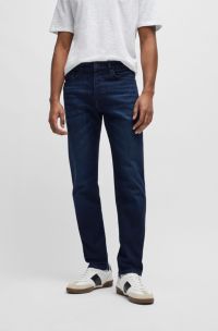 Maine Jean Regular Fit en denim stretch confortable bleu foncé, Bleu foncé