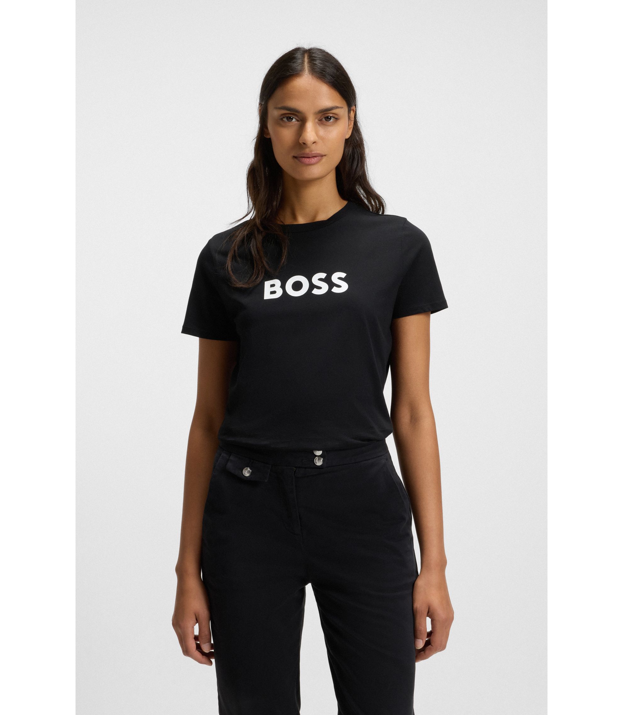 T-Shirt aus Baumwoll-Jersey mit Kontrast-Logo