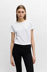 Slim-fit T-shirt in cotton jersey with logo, White