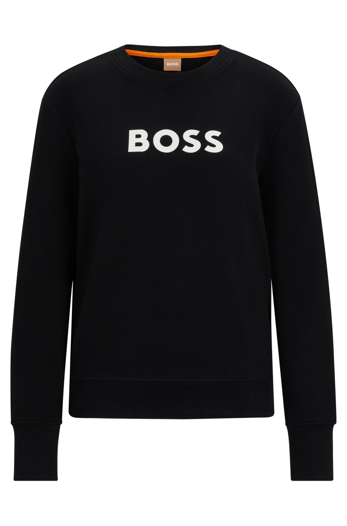 Cotton-terry sweatshirt with contrast logo, Black