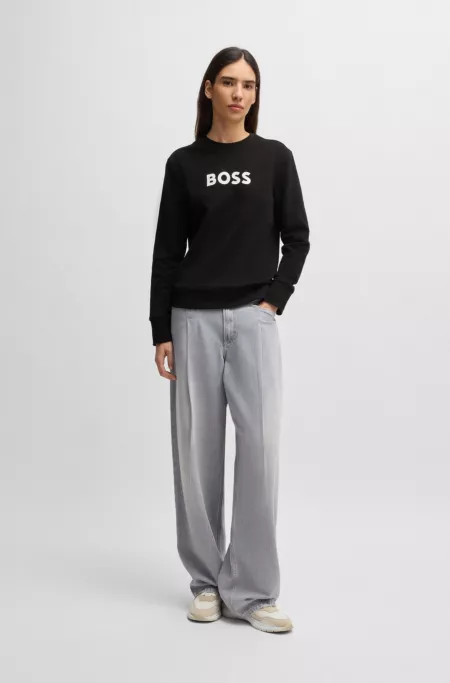 Cotton-terry sweatshirt with contrast logo