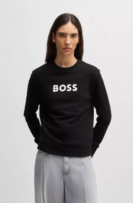 Cotton-terry sweatshirt with contrast logo