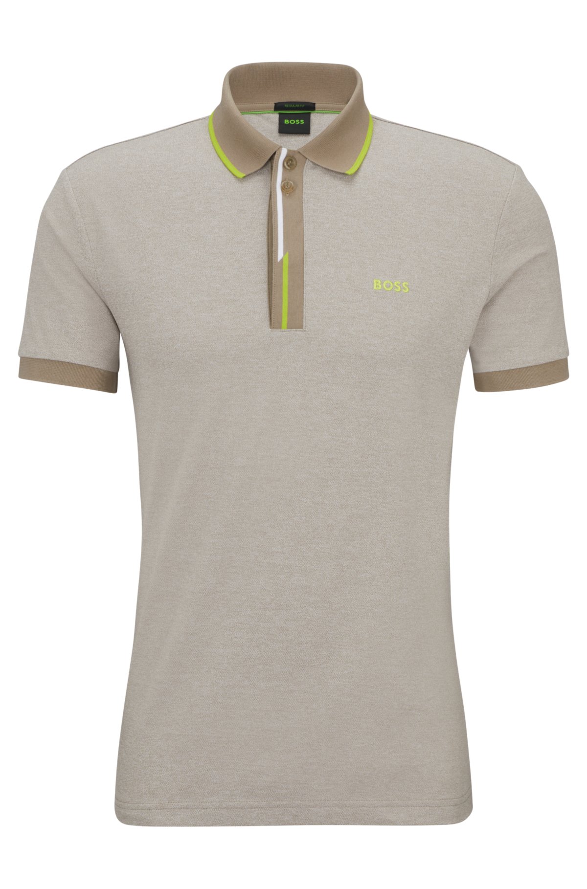 Cotton Pique Polo Shirt With Embroidered Silk Collar (Slim Fit)