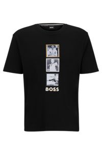 BOSS x Bruce Lee gender-neutral T-shirt with special artwork, Black