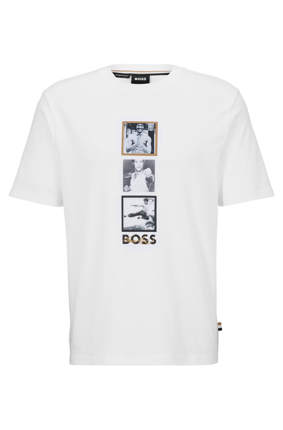 BOSS x Bruce Lee gender-neutral T-shirt with special artwork, White