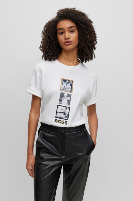 Hugo Boss Boss X Bruce Lee Gender-neutral T-shirt With Special Artwork In White