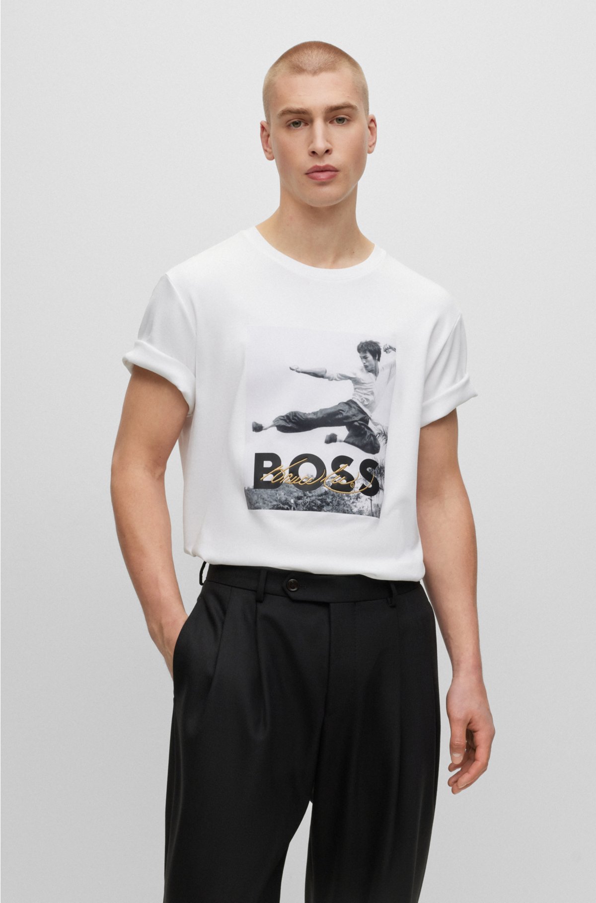 Middellandse Zee Polair Ritueel BOSS - BOSS x Bruce Lee genderneutraal T-shirt met foto-artwork