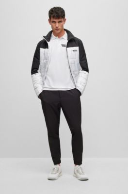 BOSS Slimfit polo shirt with stripe and logo