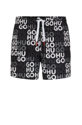 Boss Men's Monogram-Print Swim Shorts