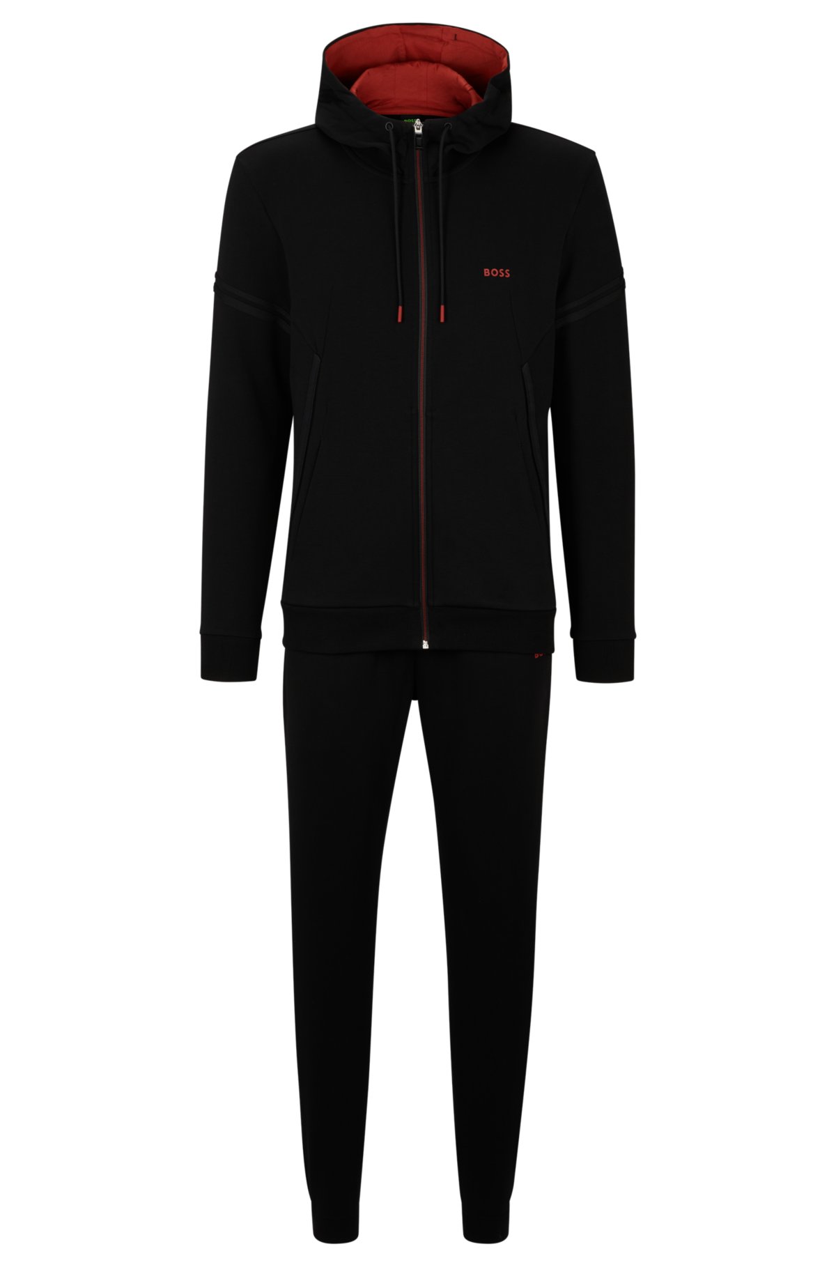 BOSS - Cotton-blend tracksuit with contrast branding