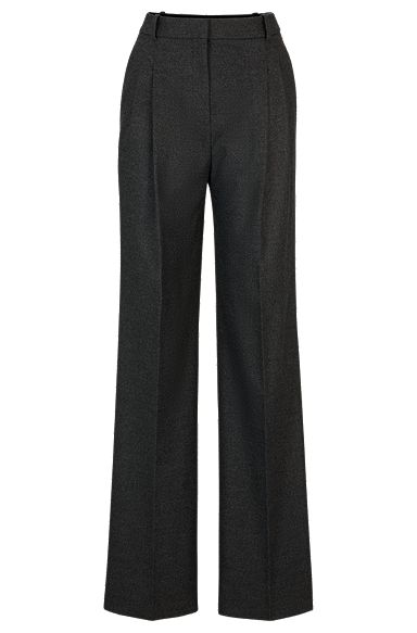Relaxed-fit trousers with double front pleats, Dark Grey