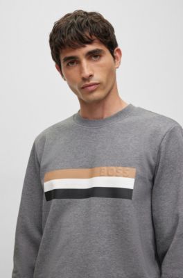 BOSS Organiccotton relaxedfit sweatshirt with signature stripe