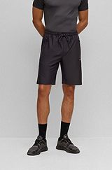 Regular-fit shorts with decorative reflective pattern, Dark Grey