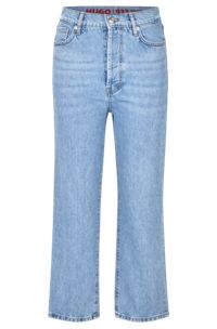 Wide-leg modern-fit jeans in blue rigid denim, Light Blue