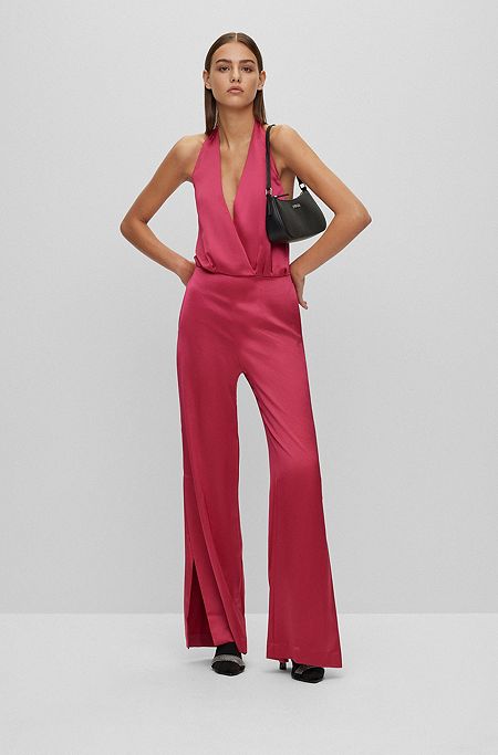 HUGO - Maxi dress in satin with racer back