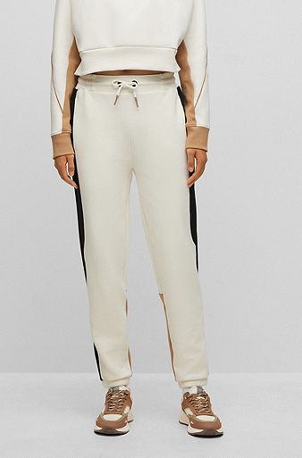 Pantalones de chándal relaxed fit BOSS x Alica Schmidt con detalles en contraste, Blanco