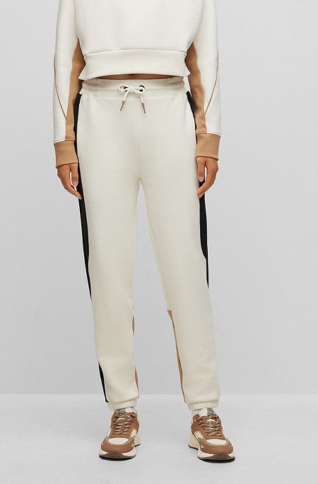 BOSS x Alica Schmidt relaxed-fit tracksuit bottoms with contrasts, White