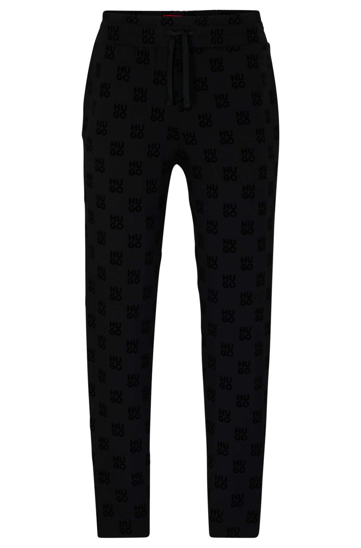 HUGO - stacked tracksuit Straight-leg flock-print logos bottoms with