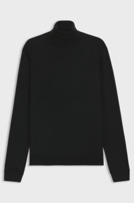 Rollneck sweater in cashmere, Black