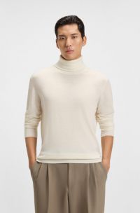 Maglione a collo alto in cashmere, Bianco