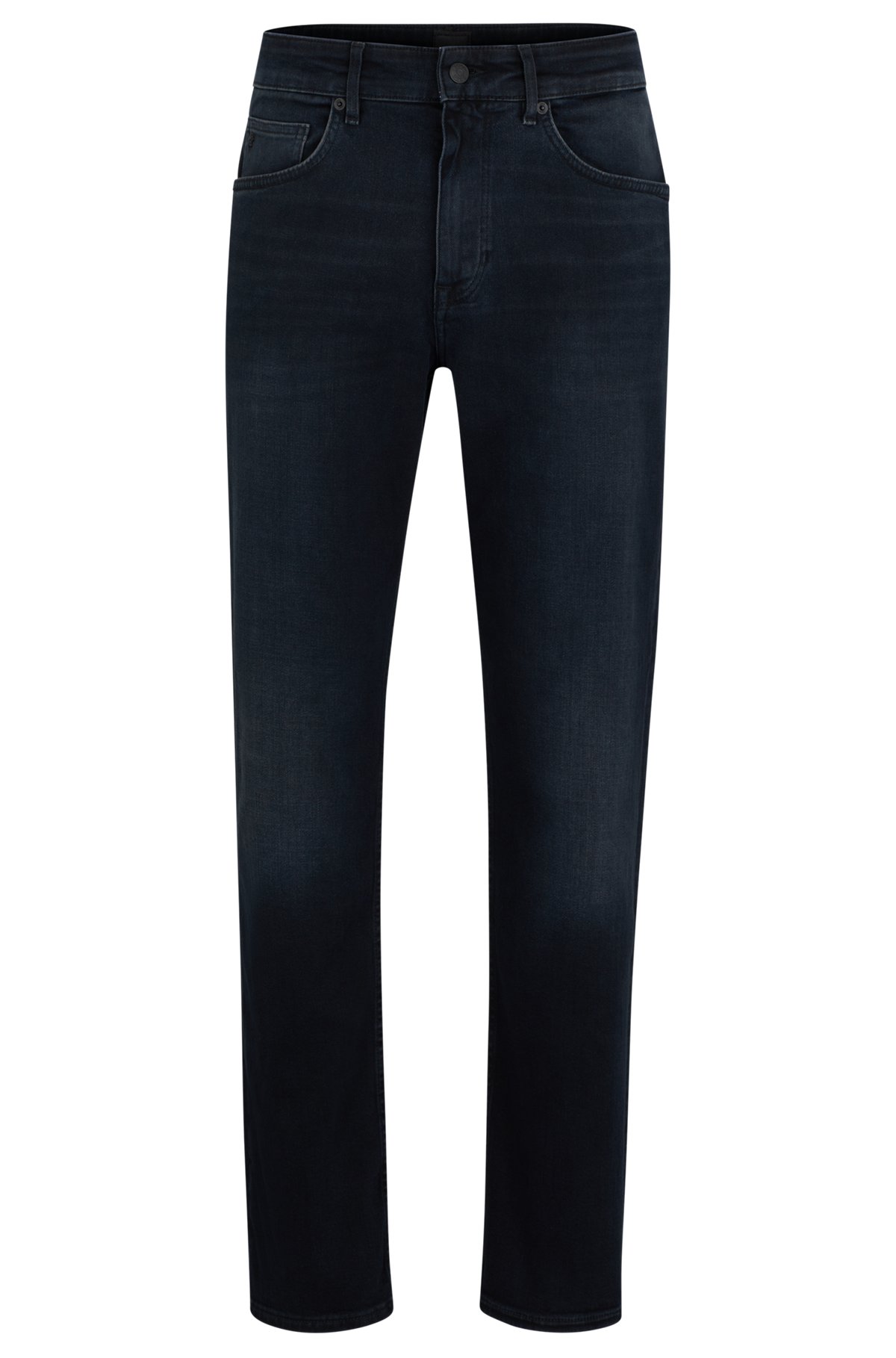 BOSS - Relaxed-fit jeans in blue Italian cashmere-touch denim