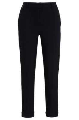 BOSS Slimfit cropped trousers in performancestretch jersey