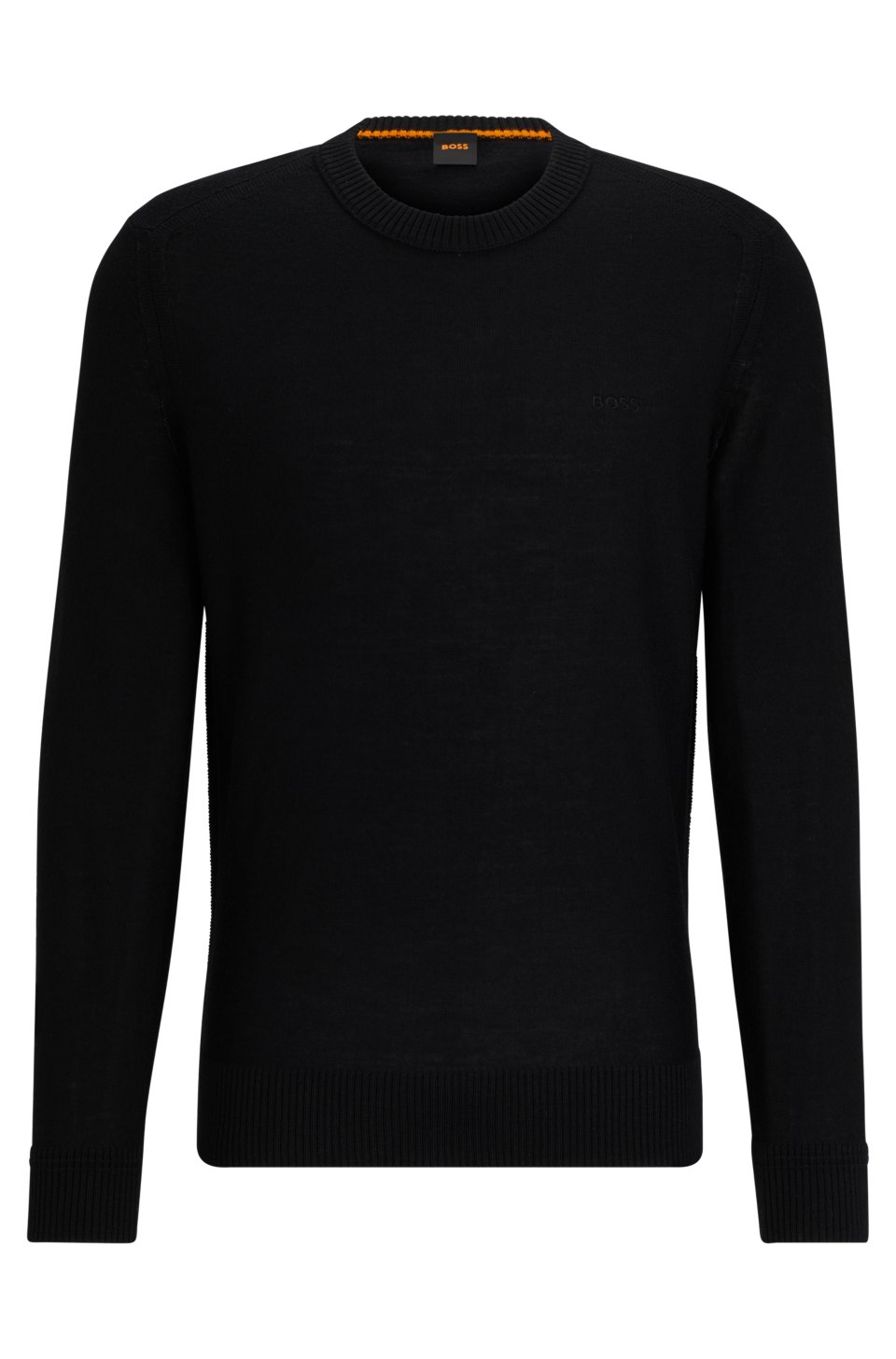 Wool-blend regular-fit sweater with embroidered logo