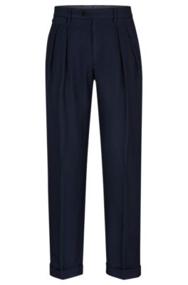 BOSS - Relaxed-fit trousers in cashmere, wool and silk