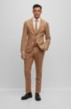 Slim-fit suit in camel hair with stretch, Beige