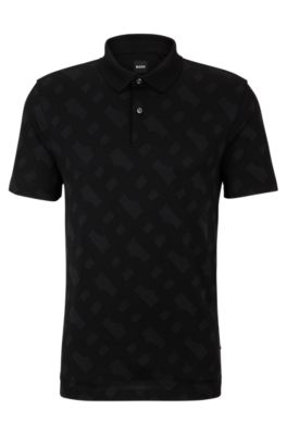 BOSS Regularfit polo shirt with monogram jacquard
