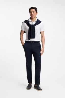 Cotton piqu&eacute; jersey polo shirt with logo detail, White