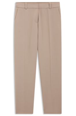 Pantalones slim fit con aberturas en los dobladillos , Beige claro