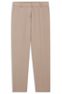 Slim-fit trousers with slit hems , Light Beige