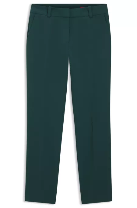 Slim-fit trousers with slit hems