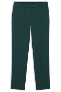 Slim-fit trousers with slit hems , Dark Green