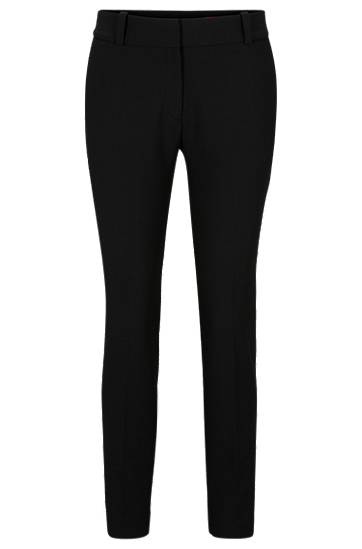 Slim-fit trousers with cropped length in stretch fabric, Hugo boss