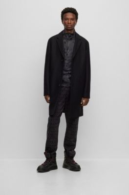 HUGO - Mantel aus Woll-Mix mit Steinnuss-Knöpfen 