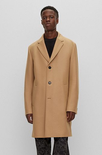Coat with Tie Belt - Beige/brown checked - Ladies