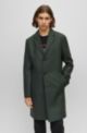 Wool-blend coat with ivory-nut buttons, Dark Green