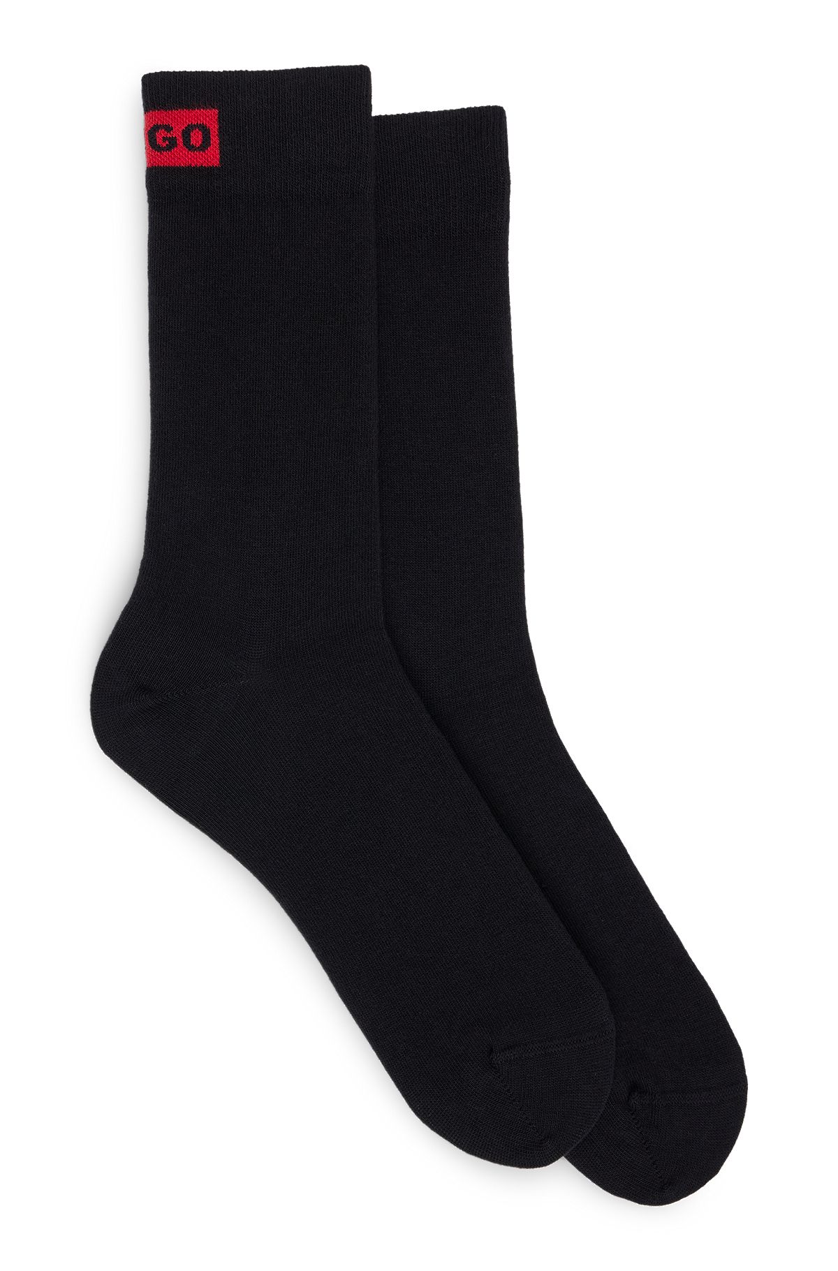 Набор из двух пар носков стандартной длины с логотипом, Черный
